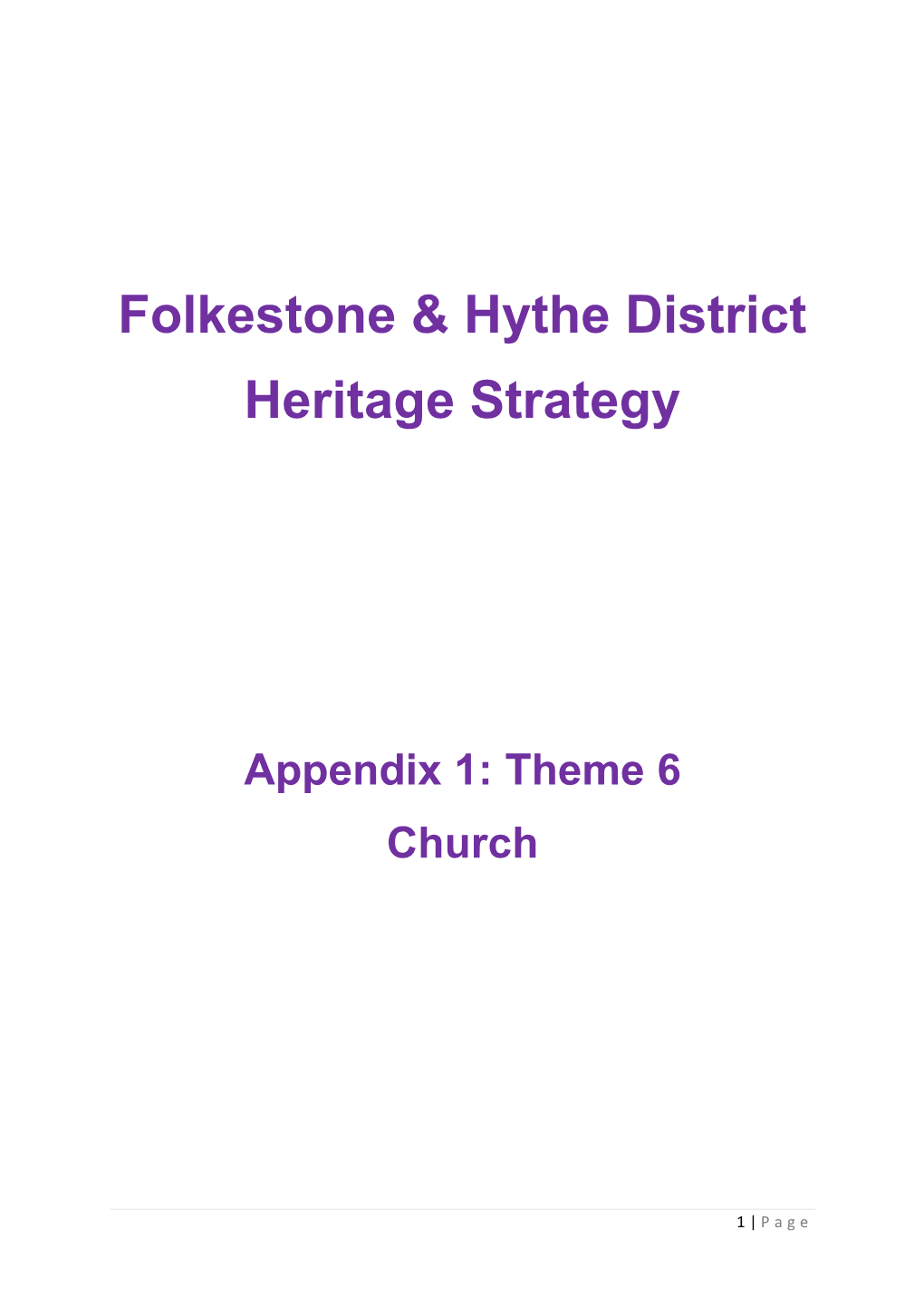 Folkestone & Hythe District Heritage Strategy