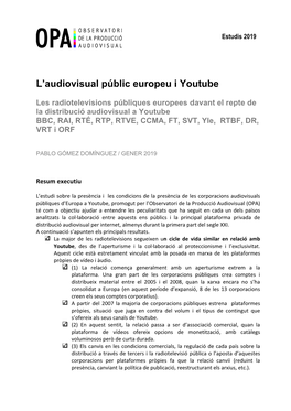 L'audiovisual Públic Europeu I Youtube