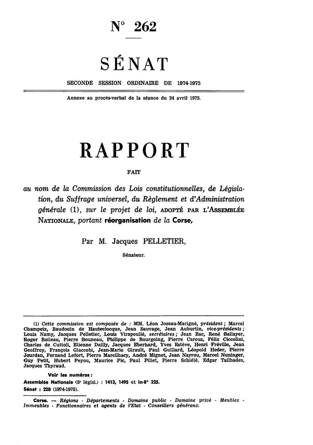 Sénat Rapport