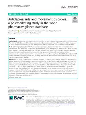 Antidepressants and Movement Disorders