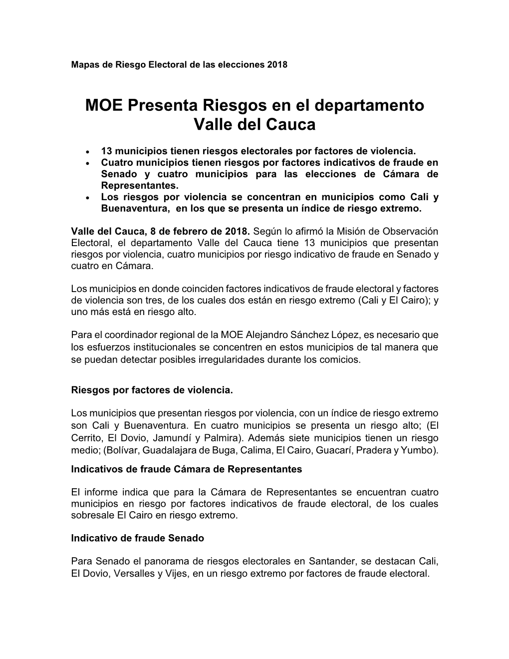 Comunicado Mre Valle Del Cauca