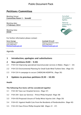 Petitions Committee Public Document Pack