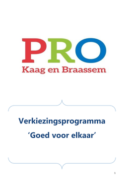 Verkiezingsprogramma ʻgoed Voor Elkaarʼ