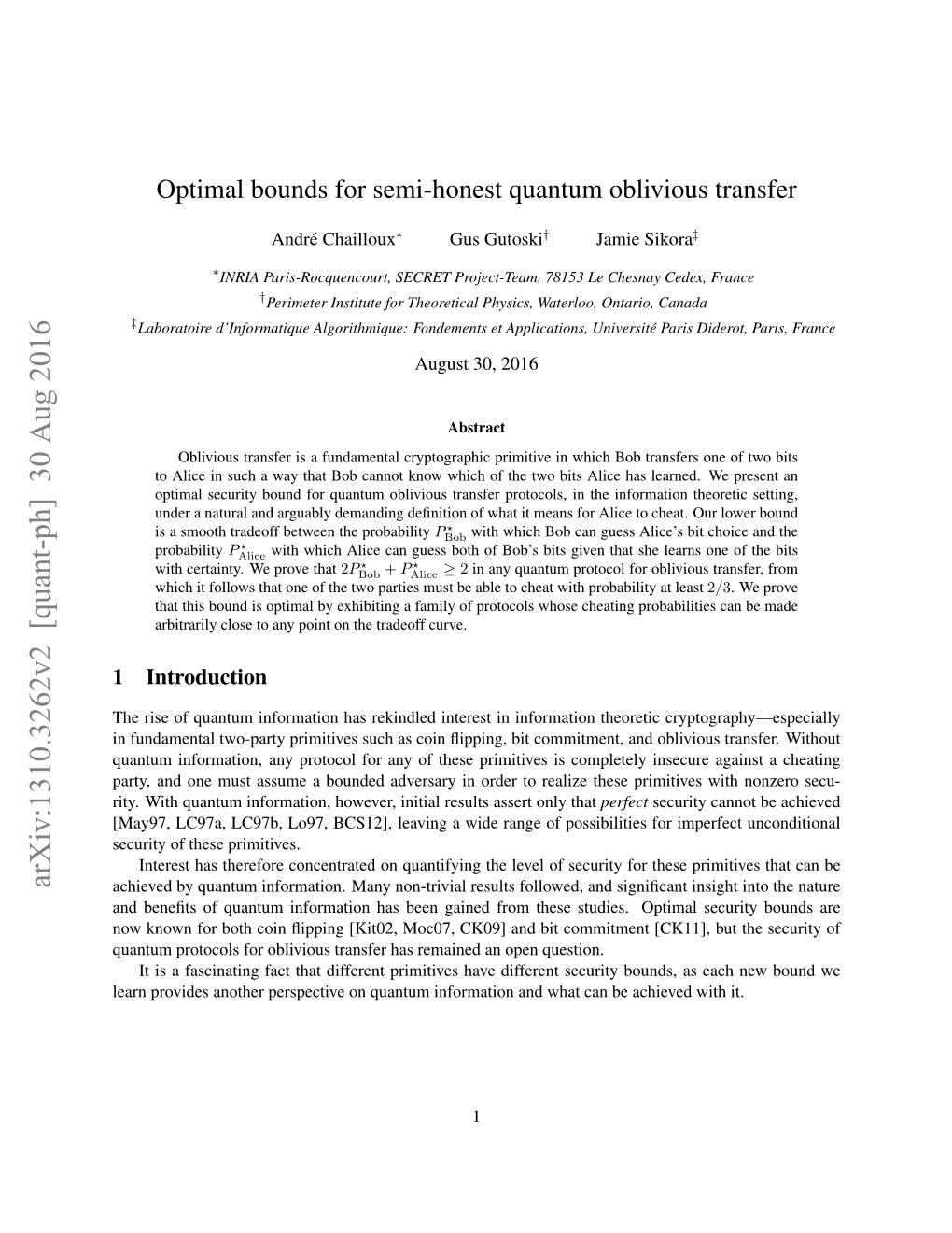 Optimal Bounds for Semi-Honest Quantum Oblivious Transfer