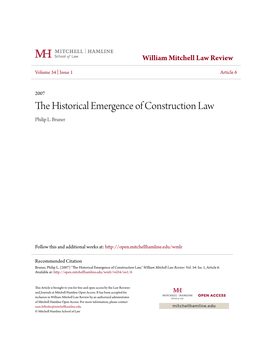 The Historical Emergence of Construction Law