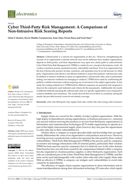 Cyber Third-Party Risk Management: a Comparison of Non-Intrusive Risk Scoring Reports