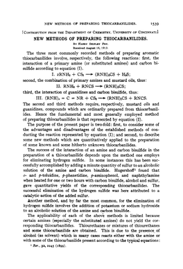 New Methods of Preparing Thiocarbanilides. by Harby Shiplbypry