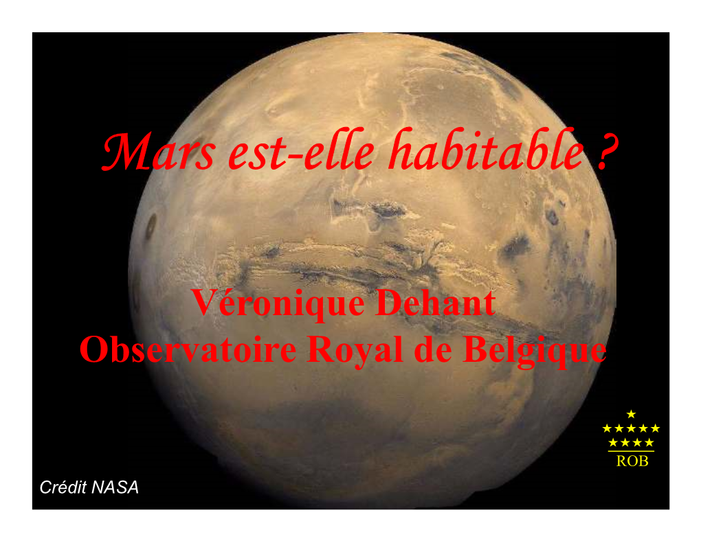 Véronique Dehant Observatoire Royal De Belgique