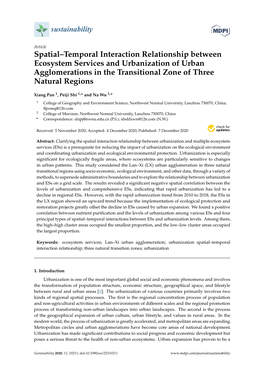 Spatial–Temporal Interaction Relationship Between Ecosystem Services and Urbanization of Urban Agglomerations in the Transitional Zone of Three Natural Regions