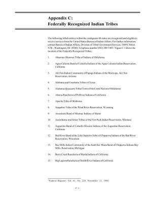 Federally Recognized Indian Tribes