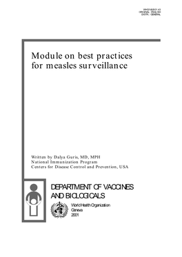 Module on Best Practices for Measles Surveillance