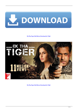 Ek Tha Tiger Full Movie Download in 720Pl