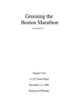 Greening the Boston Marathon