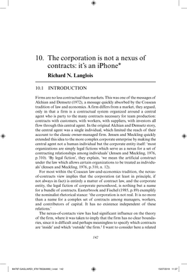 The Corporation Is Not a Nexus of Contracts. It's an Iphone.Pdf