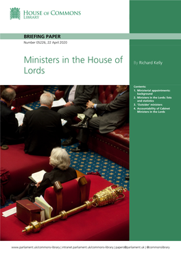Ministers in the House of Lords
