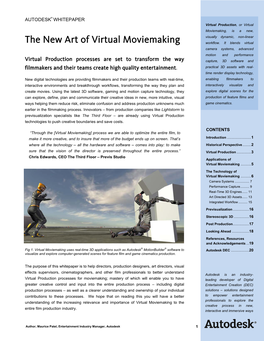The New Art of Virtual Moviemaking – An