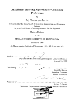 An Efficient Boosting Algorithm for Combining Preferences Raj
