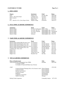 View Curriculum Vitae