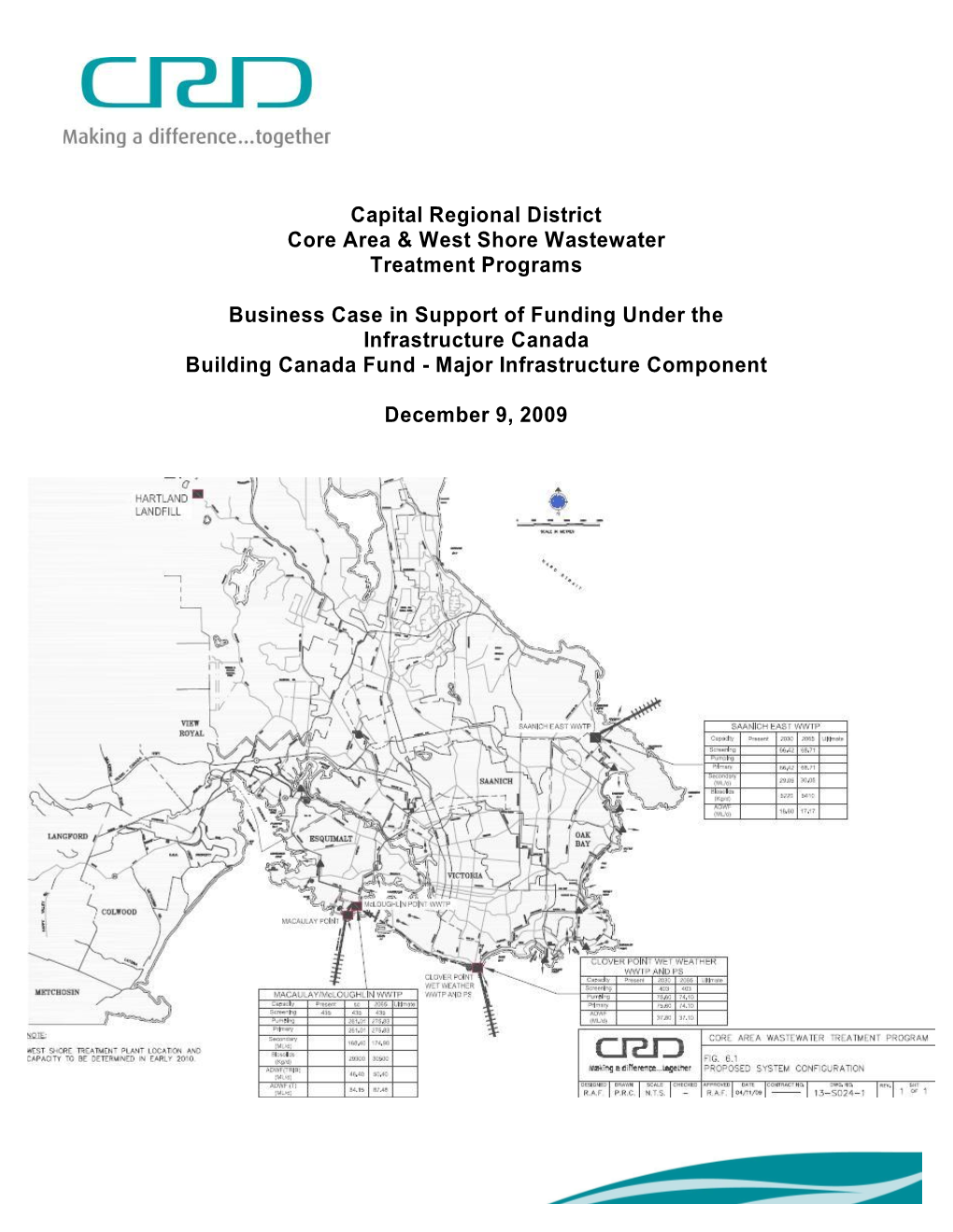 Capital Regional District Core Area & West Shore Wastewater Treatment Programs Business Case in Support of Funding Un