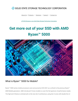 Get More out of Your SSD with AMD Ryzen™ 5000