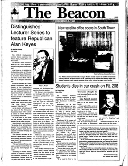 Distinguished Lecturer Series to Feature Republican Alan Keyes Students Dies in Car Crash on Rt