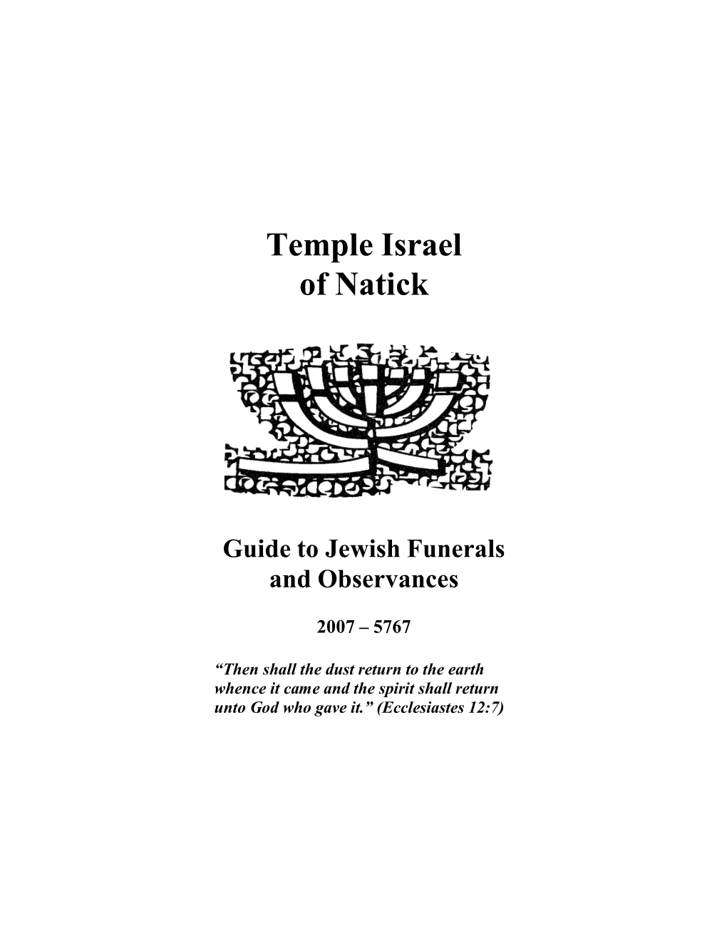 Guide to Jewish Funerals and Mourning