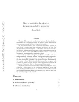Noncommutative Localization in Noncommutative Geometry