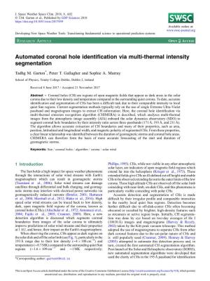 Automated Coronal Hole Identification Via Multi-Thermal Intensity