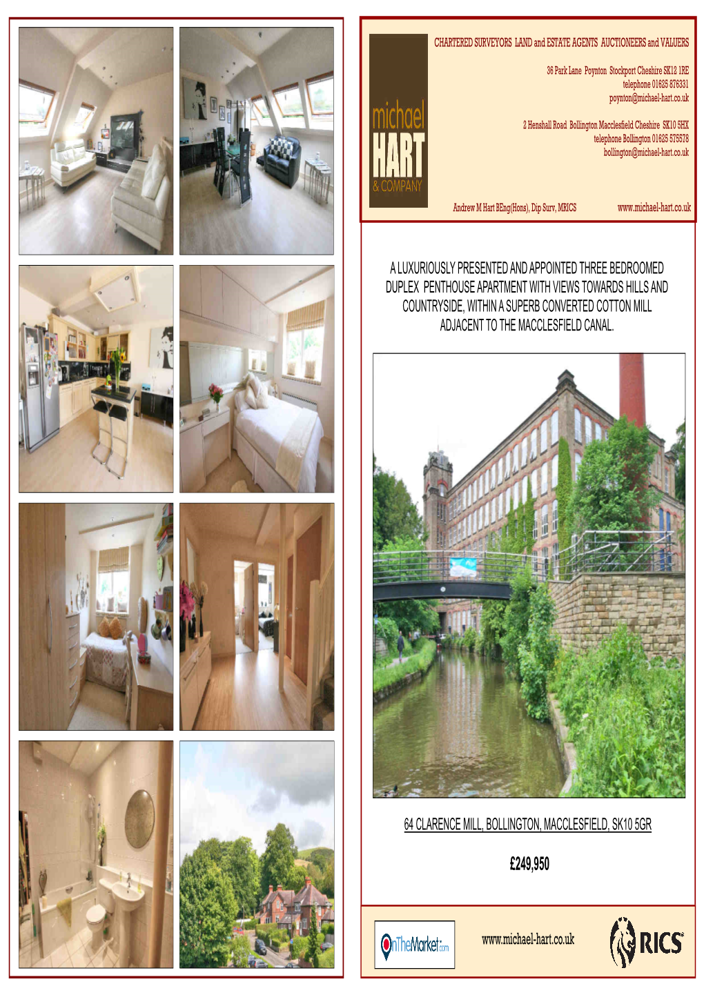 64 Clarence Mill, Bollington, Macclesfield, Sk10 5Gr