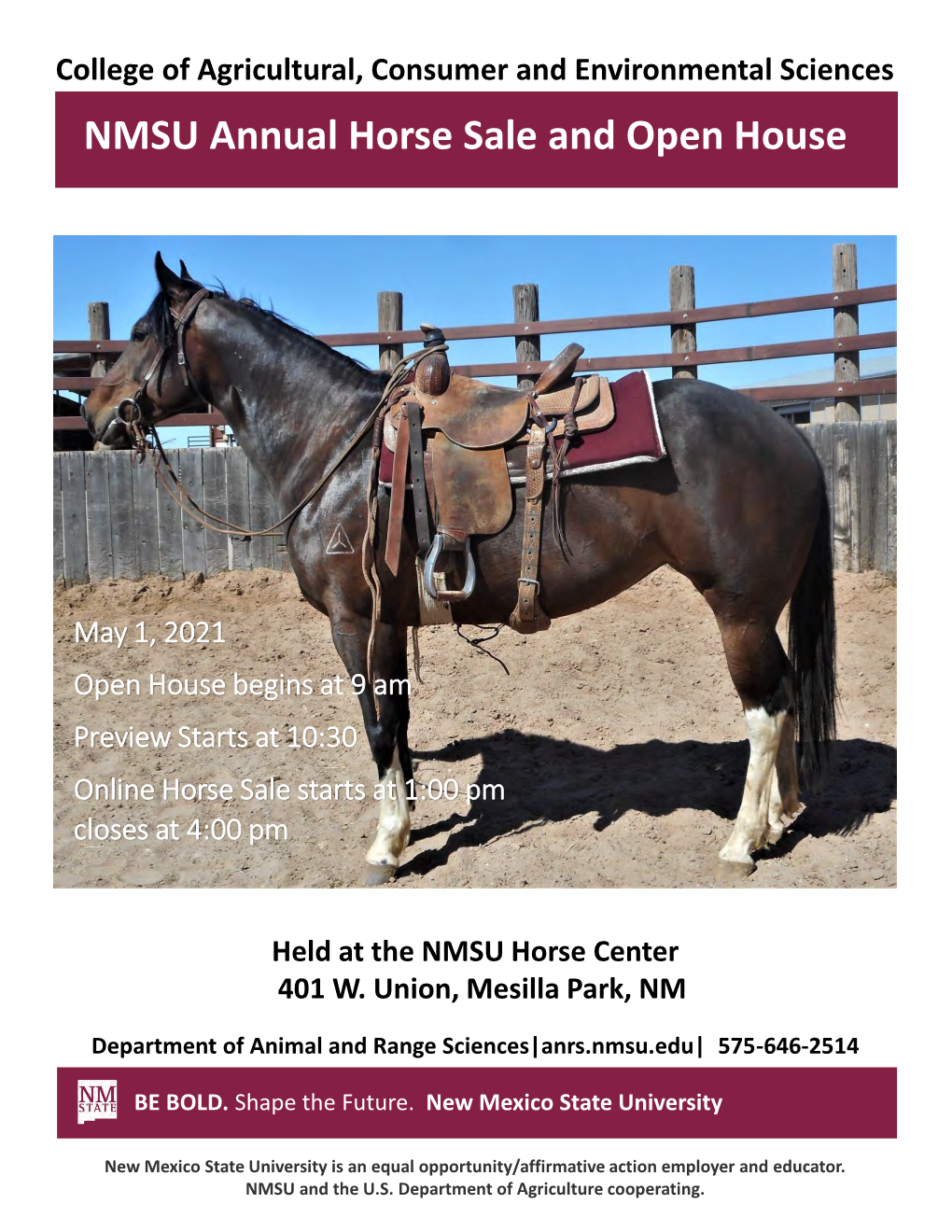 NMSU Annual Horse Sale and Open House