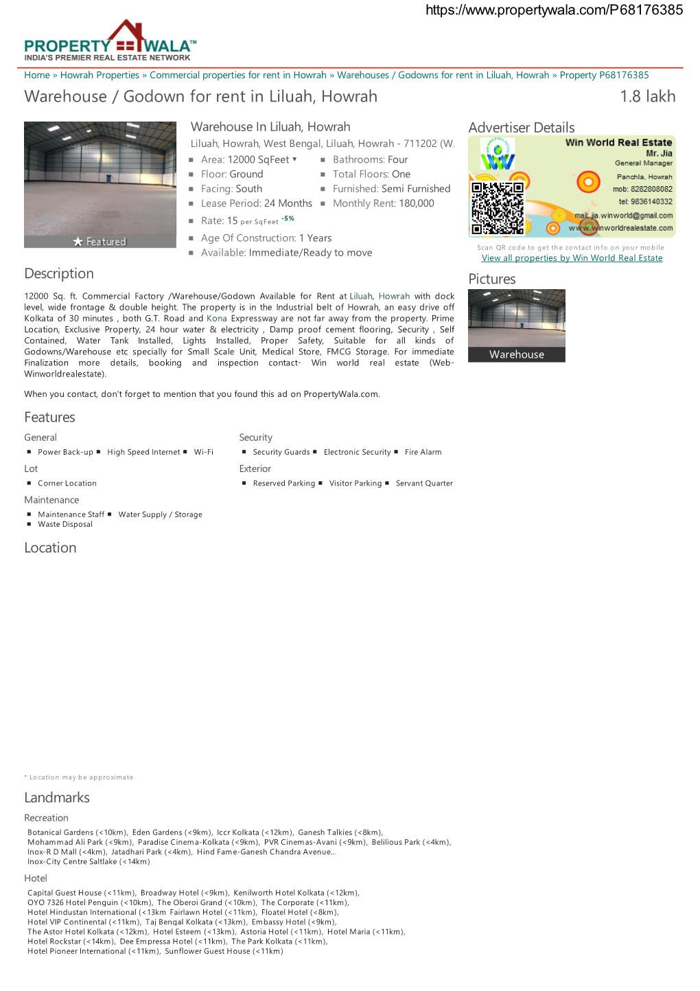 Warehouse / Godown for Rent in Liluah, Howrah (P68176385