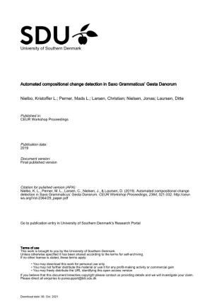 University of Southern Denmark Automated Compositional Change