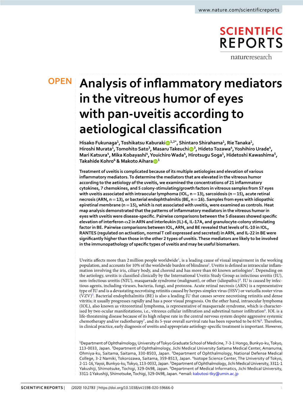 Analysis of Inflammatory Mediators in the Vitreous Humor of Eyes with Pan