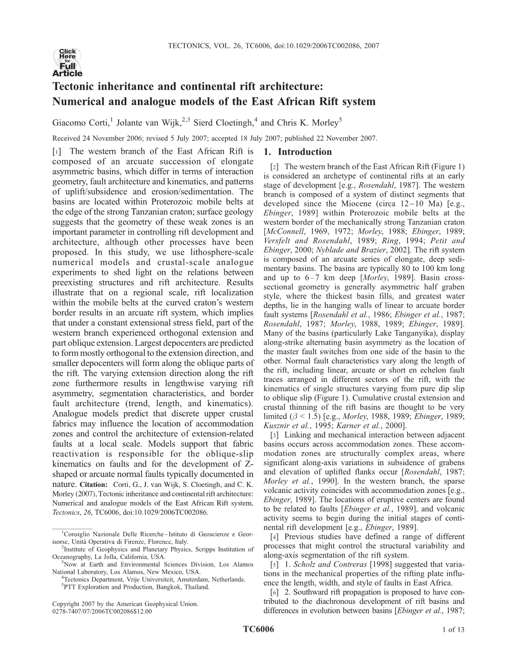 Numerical and Analogue Models of the East African Rift System