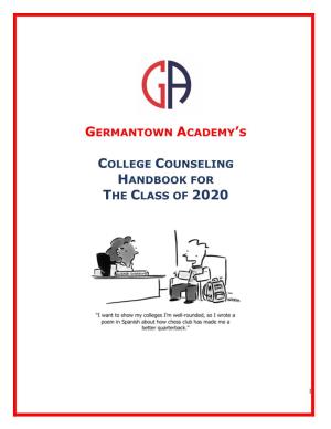 College Counseling Handbook for the Class of 2020