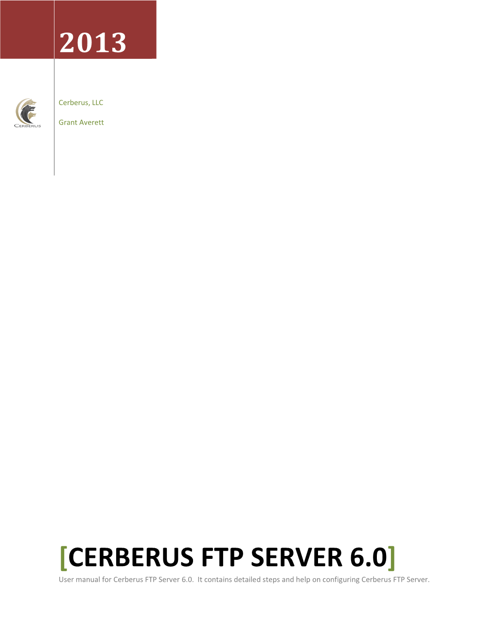 CERBERUS FTP SERVER 6.0] User Manual for Cerberus FTP Server 6.0