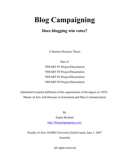 Blog Campaigning