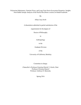 Polynesian Subsistence, Nutrient Flows, and Long-Term Socio