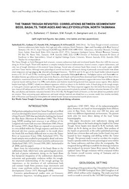 The Tamar Trough Revisited: Correlations Between Sedimentary Beds, Basalts, Their Ages and Valleyevolution, North Tasmania