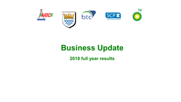 Business Update 3Rd Quarter 2018 Results