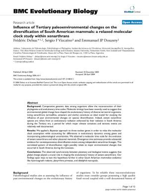 Influence of Tertiary Paleoenvironmental Changes On