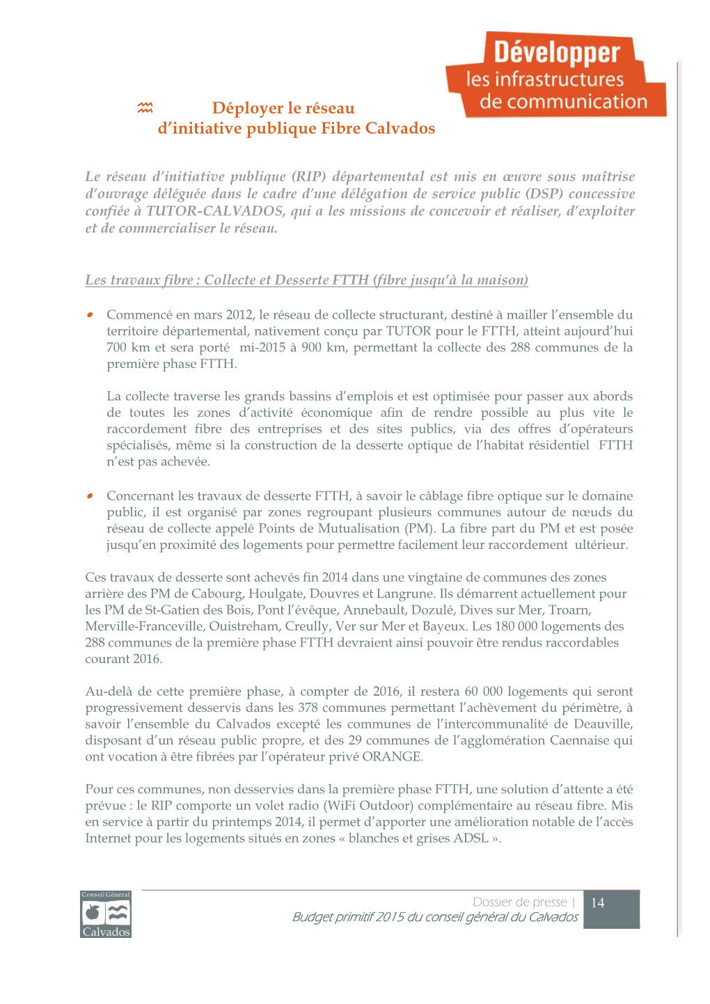 Déployer Le Réseau D'initiative Publique Fibre Calvados