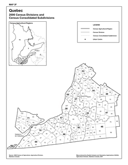 MAP 2F Quebec 2006 Census Divisions and Census Consolidated Subdivisions