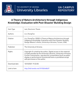 A Theory of Nature Architecture Through Indigenous Knowledge: Evaluation with Post-Disaster Building Design