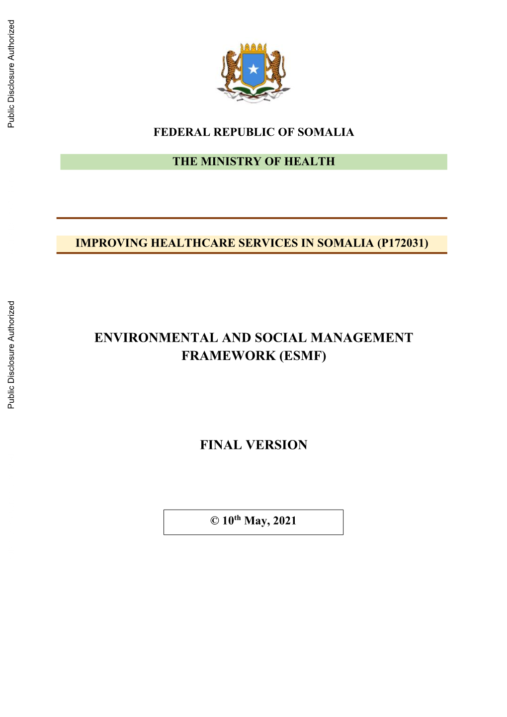 Environmental Management Framework (Emf)