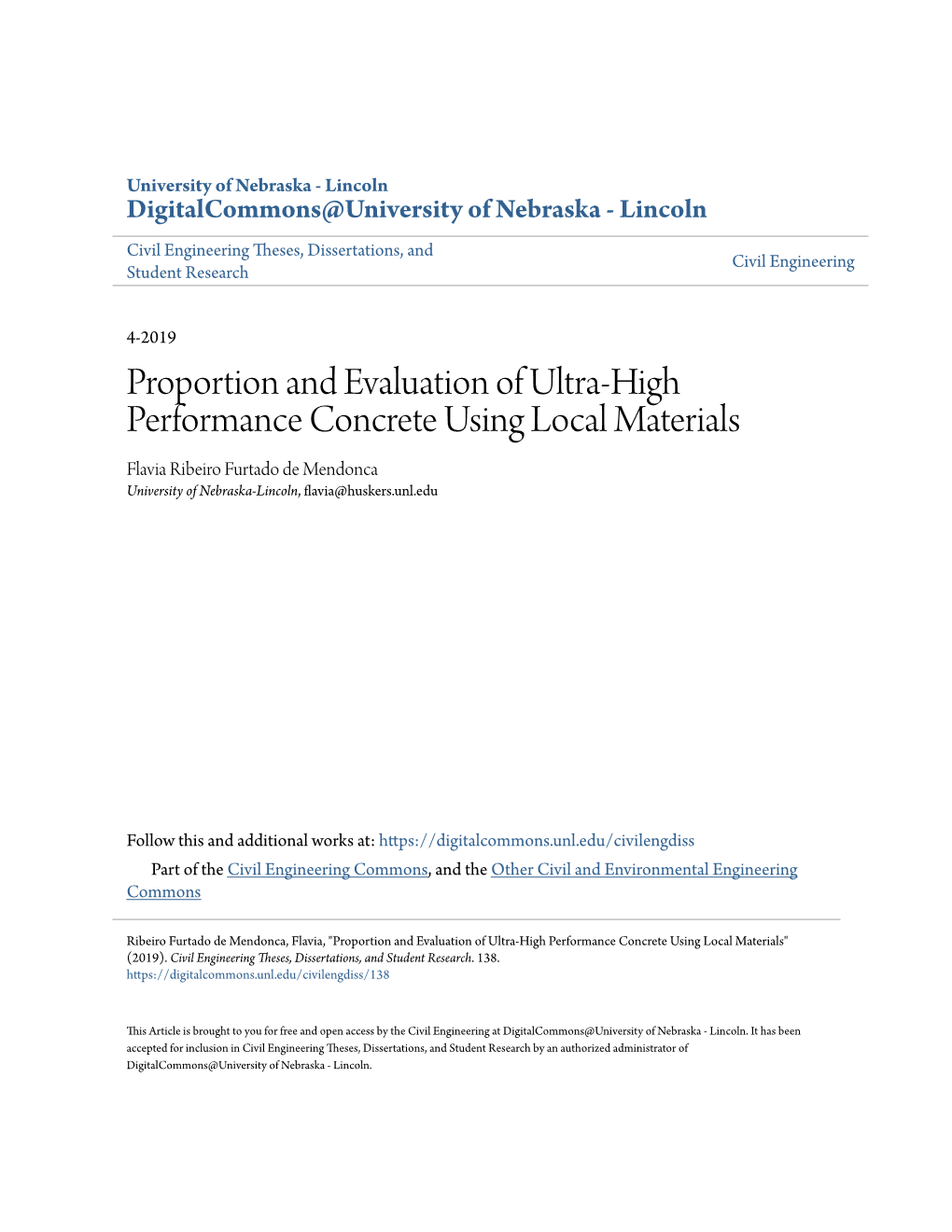 Proportion and Evaluation of Ultra-High Performance Concrete