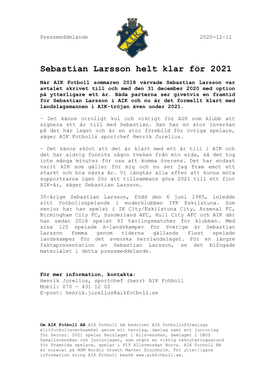Sebastian Larsson Helt Klar För 2021