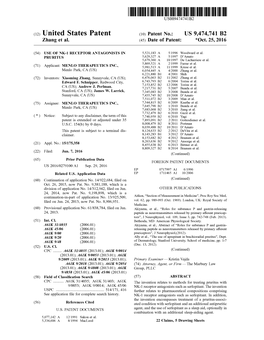 (12) United States Patent (10) Patent No.: US 9,474,741 B2 Zhang Et Al