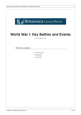 World War I: Key Battles and Events