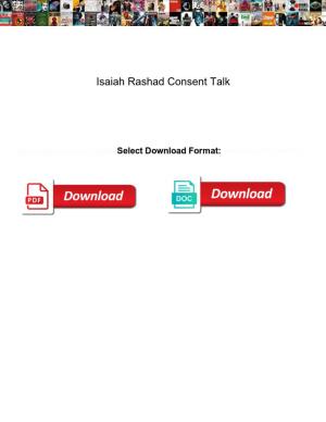 Isaiah Rashad Consent Talk